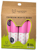 Bolsas Nandog 160 pzs — Rosa y corazones para peludos con mucho amor