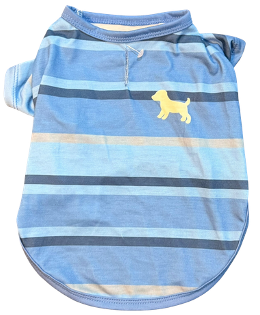Playera Rayada Azul Obscuro Pet Little Me