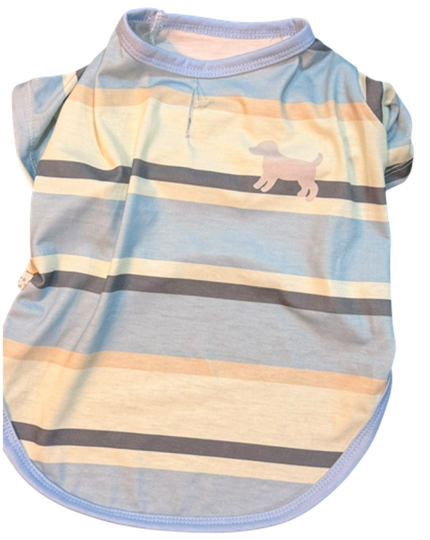 Playera Rayada Azul Pet Little Me