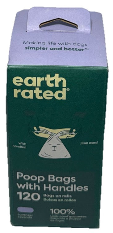 Bolsas Earth Rated 120 pzs — Lavanda con asas para cerrar sin fugas