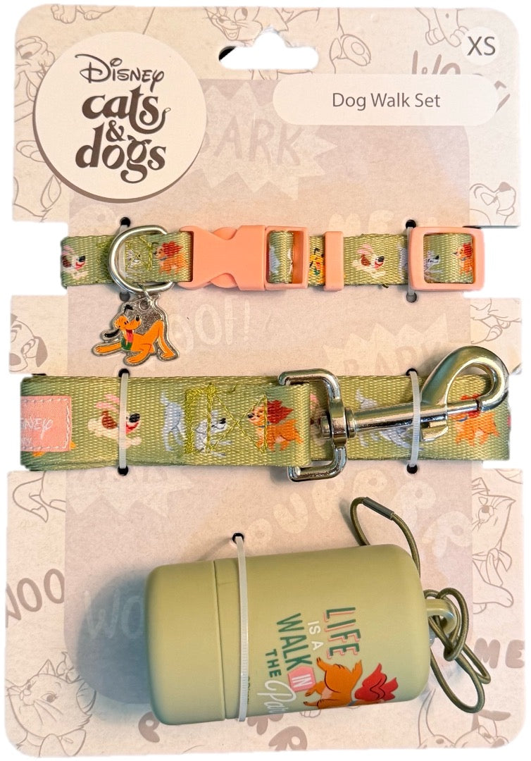 Dog Walk set Cats & Dogs Verde Olivo Disney