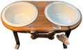 Bowl doble armazón madera y acero Live, Love, Bark
