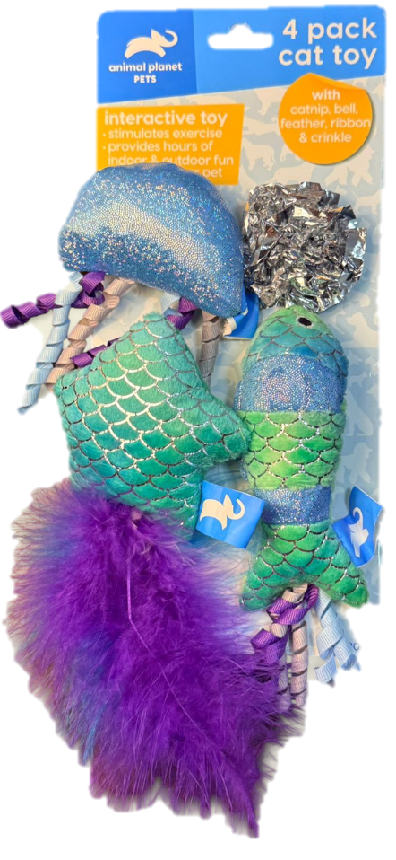Set de peluches sirena para gato Animal Planet Pets