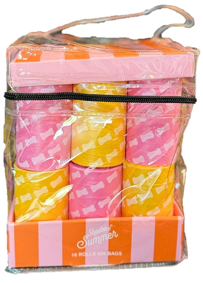 Bolsas Shades of Summer 320 pzs — Rosa y amarillo con estampado de huesitos