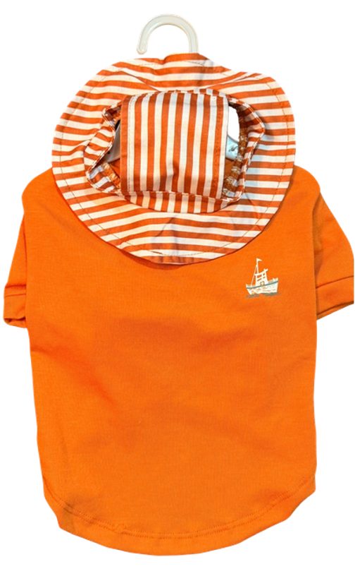 Conjunto Naranja con gorro playero Little Paws